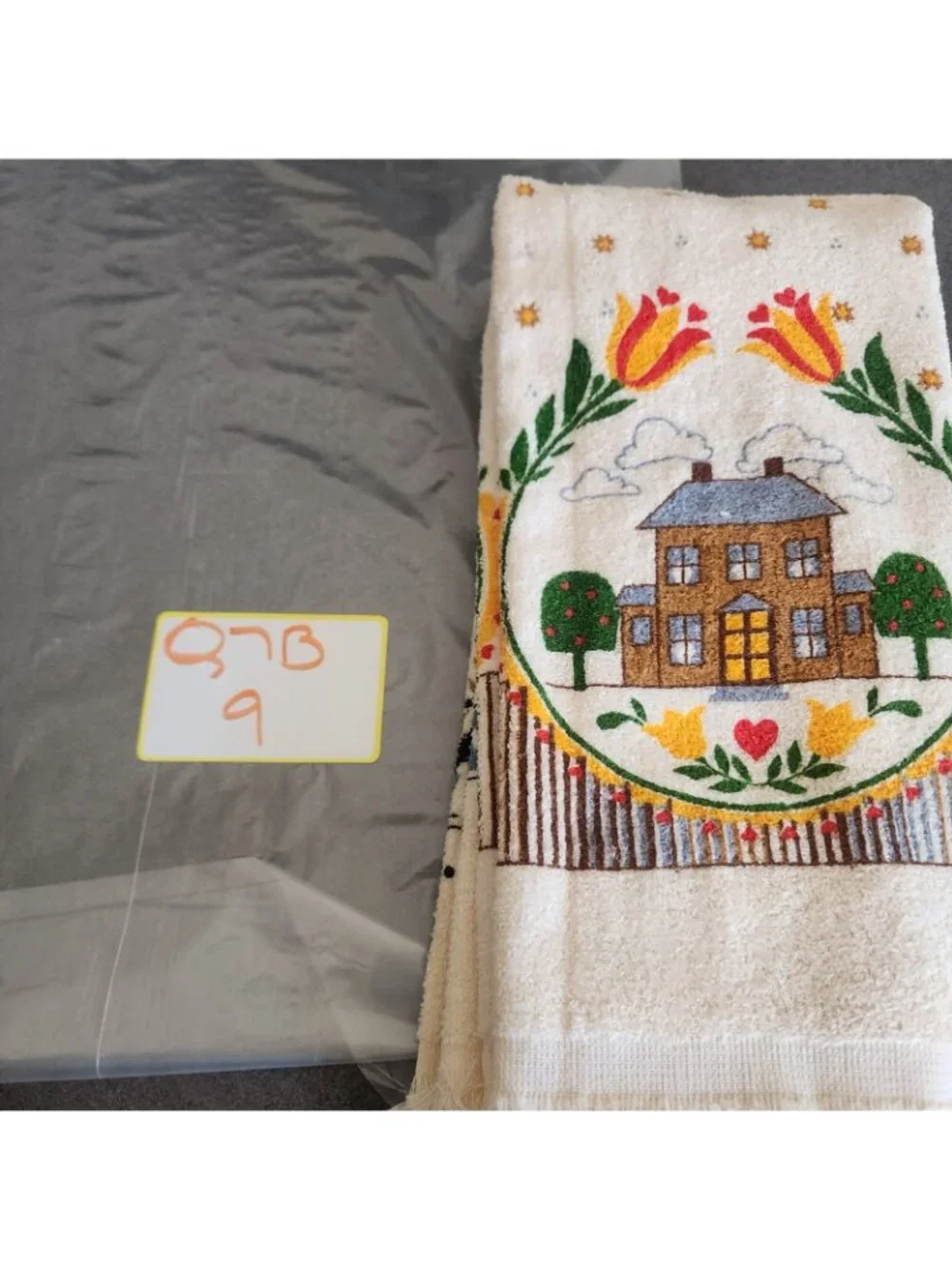 Vtg Cottagecore Fringed Kitchen Towel Set House Home Is Where The Heart Is